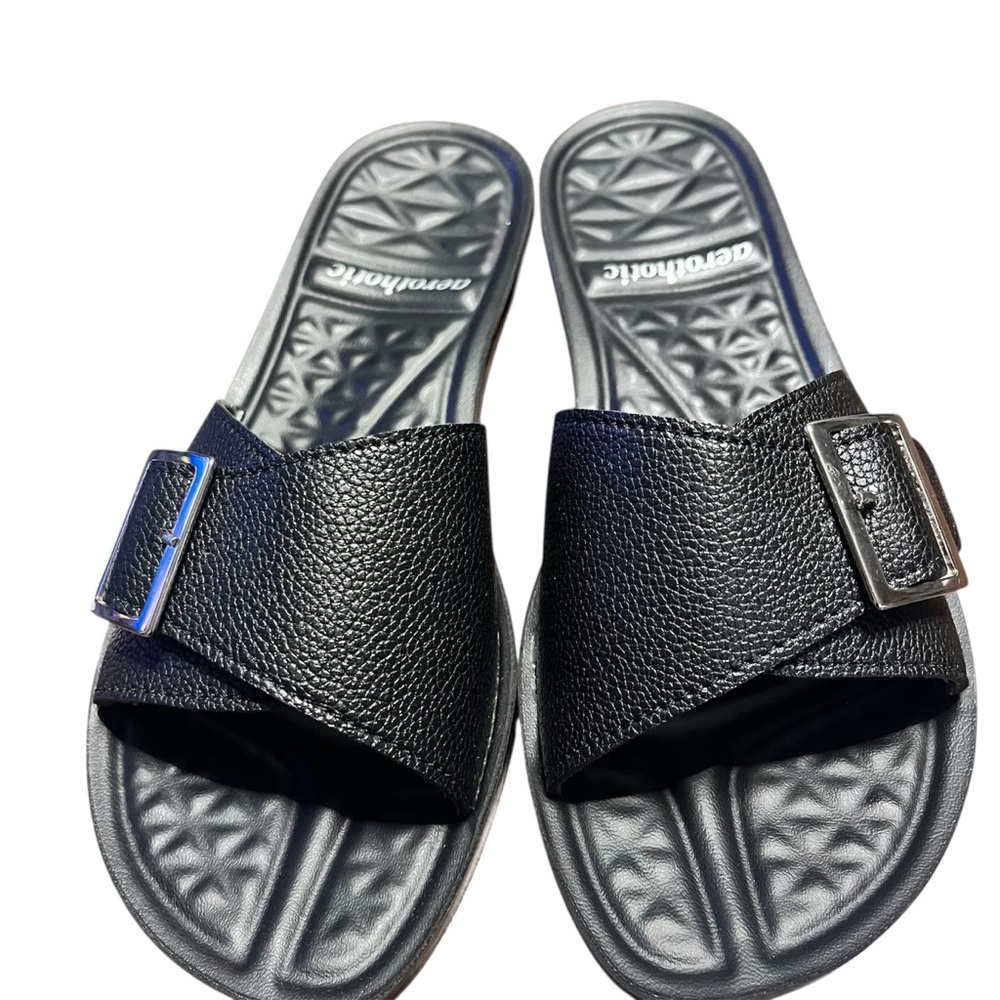 Aerothotic Sandals Slides Arch Support Black Size 6 - Picture 5 of 9